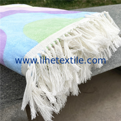 Hight Quality Large cotton beach towels for beach rainbows Beach Towels with Tassels