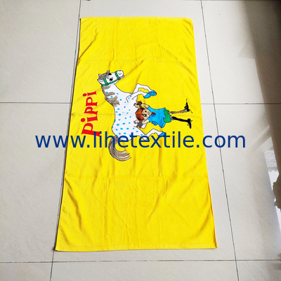For Kids Custom Logo Digital Reactive Printing Terry Cotton Character Cartoon Bath Beach Towel