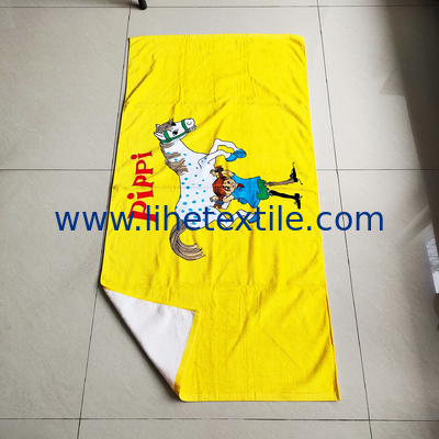 For Kids Custom Logo Digital Reactive Printing Terry Cotton Character Cartoon Bath Beach Towel