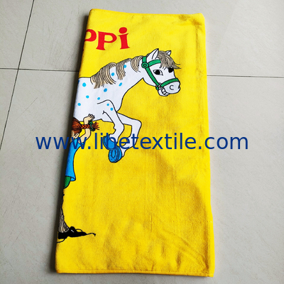 For Kids Custom Logo Digital Reactive Printing Terry Cotton Character Cartoon Bath Beach Towel