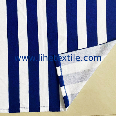 Wholesale Custom Digital Sublimated Printed Logo Sand Free Quick Dry Blue And White Stripe Microfiber Beach Towel