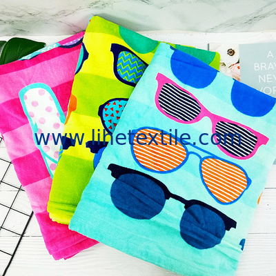Wholesale Custom 100% Cotton Print Logo Design Sublimated Digital Printed Personalized Cartoon Kids Beach Towels