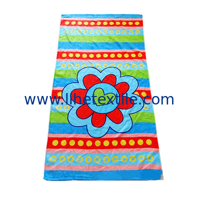 Wholesale 100% cotton coloured stripe terry bath towel and custom printed design beach towel with logo