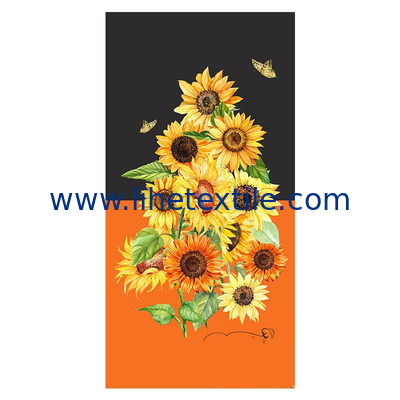 Wholesale 100% Cotton Quick Drying Custom Digital Print Sunflower Beach Towels With Logo