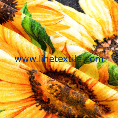 Wholesale 100% Cotton Quick Drying Custom Digital Print Sunflower Beach Towels With Logo