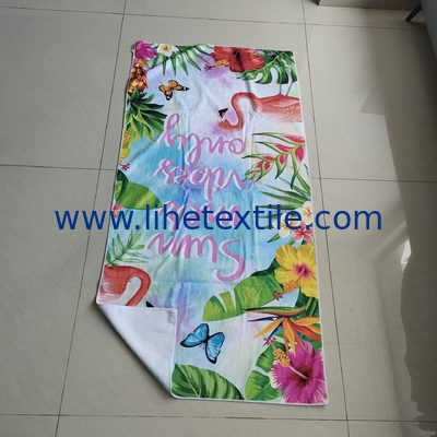 Hot Selling Dry Quickly Printed Microfiber terry Beach Towel With logo custom printed Cheaper Price