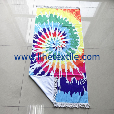 sublimation thick beach towels thin organic cotton terry beach towel fluffy rainbows beach towels with tassels