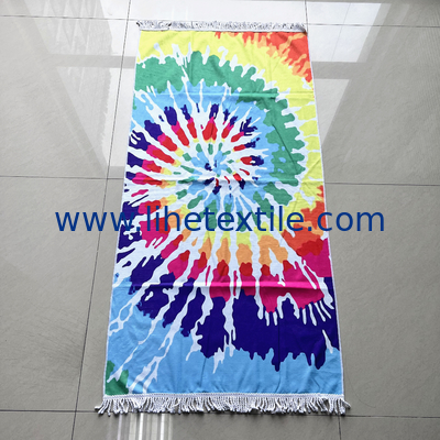 sublimation thick beach towels thin organic cotton terry beach towel fluffy rainbows beach towels with tassels