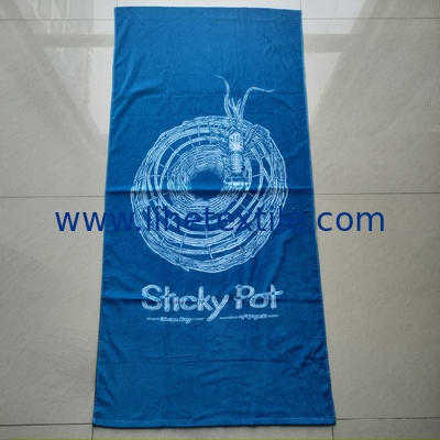 Wholesale Custom 80*160cm Digital Printing  Crawfish100% Cotton Velour Summer Beach Towels With Logo Animal Beach Towel