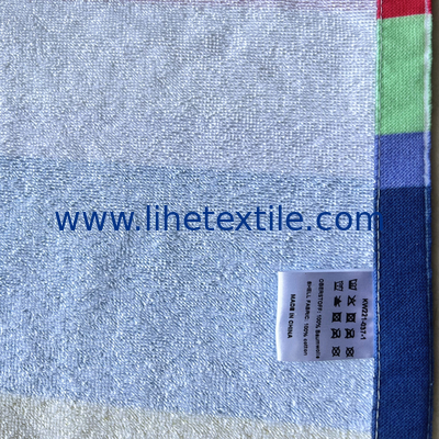 100% Cotton thick stripe rainbows beach towel with logo custom print organic cotton beach towel