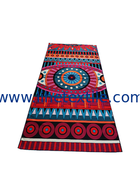 Recycled microfiber waffle fabric beach towel with bag packing printed custom design double side sand free beach towel