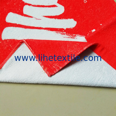 Manufacturer supply Custom High Quality Sublimation Printing Red Cotton Velour Summer Beach Towels With Logo