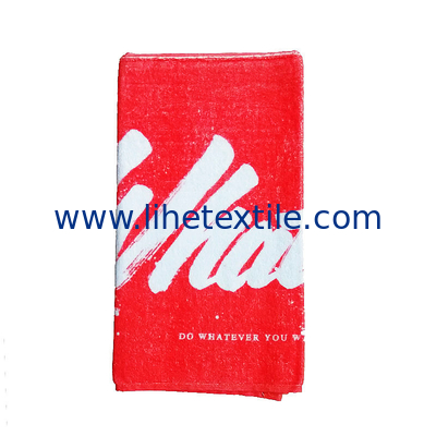 Manufacturer supply Custom High Quality Sublimation Printing Red Cotton Velour Summer Beach Towels With Logo