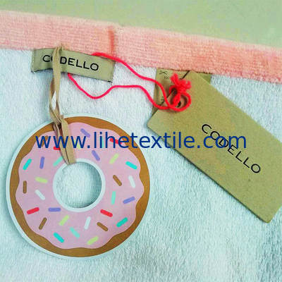 Factory OEM Custom Personalized Logo Reactive Printed 100% Cotton Fabric Pink Rectangle  Oversized Terry Cotton Beach To