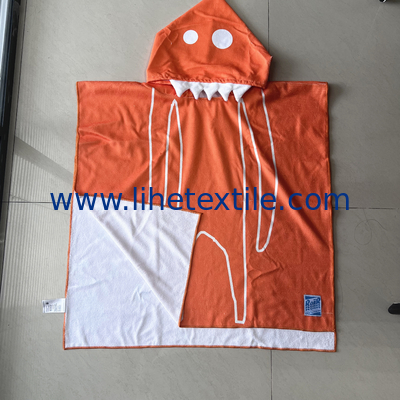 Wholesale Microfiber Kids Cartoon Print Beach Towel Poncho Children Beach Poncho Kids Hooded Beach Poncho Towel