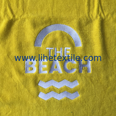 100% Cotton oversized thick beach towel fluffy beach towel cotton with custom logo embroidered beach towels