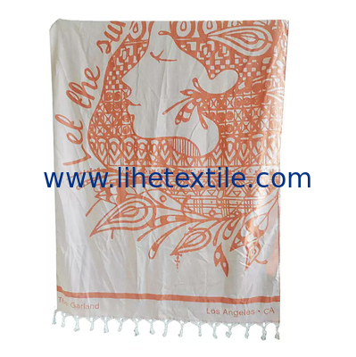 100% Cotton Solid Color Peshtemal with Tassels  Jacquard Turkish Beach Towel