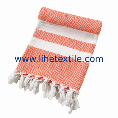 2022 High Quantity Turkish Beach Towel Custom Print Striped Fringed Sand Free 100% Cotton Beach Towels