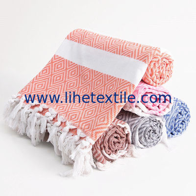 2022 High Quantity Turkish Beach Towel Custom Print Striped Fringed Sand Free 100% Cotton Beach Towels