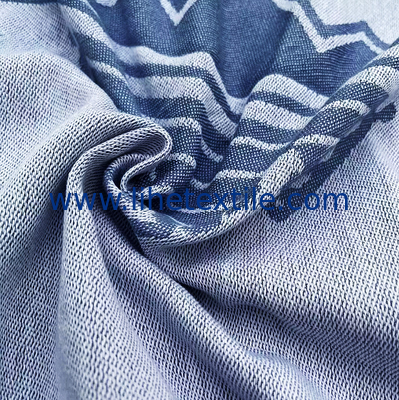 2022 High Quantity Custom Blue Jacquard Turkish Beach Towel with tassel Sand Free Cotton Beach Towels