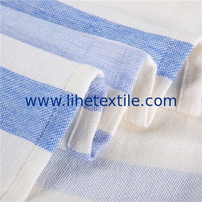 100% Cotton Turkish Tassel Beach Towel Yarn-Dyed Jacquard Blue And White Stripe Beach Towel