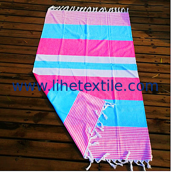 Oversized Stripe Turkish Beach Towel WithTassels Original 100% Cotton Turkish Beach Towel