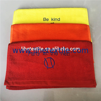 Wholesale custom all colors gym towel 100% cotton woven embroidery logo sport gym towel