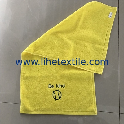 Wholesale custom all colors gym towel 100% cotton woven embroidery logo sport gym towel