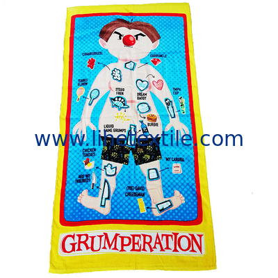 Fashion Design Cute Cartoon Printed Custom Towel Quick Dry Beach Towels with Logo Custom Print