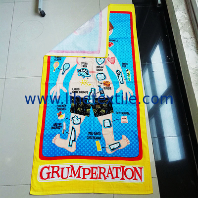 Fashion Design Cute Cartoon Printed Custom Towel Quick Dry Beach Towels with Logo Custom Print