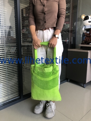 Custom 100% Cotton Jacquard Beach Towel Green And Brown 100*180CM Large Size Folding Bag Integrated Portable Backpack Tr