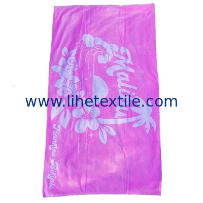 Wholesale 100% cotton velour custom design pink beach towel large over sized jacquard logo beach towel