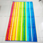 Personalised Custom 100% Cotton Jacquard Beach Towel With Logo Woven Colored Striped Jacquard Beach Towel