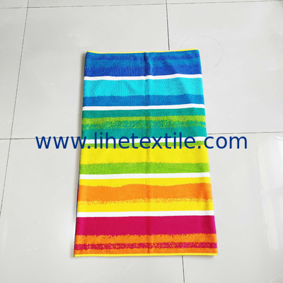 Personalised Custom 100% Cotton Jacquard Beach Towel With Logo Woven Colored Striped Jacquard Beach Towel