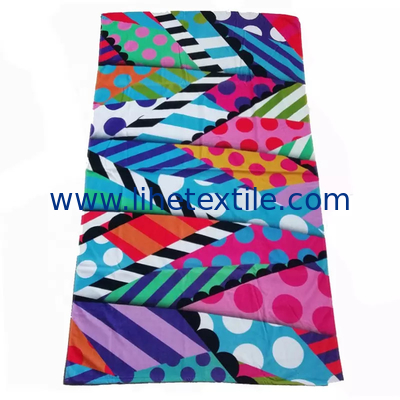 luxury 100% cotton digital print stripe beach towel famous designer logo brand beach towels