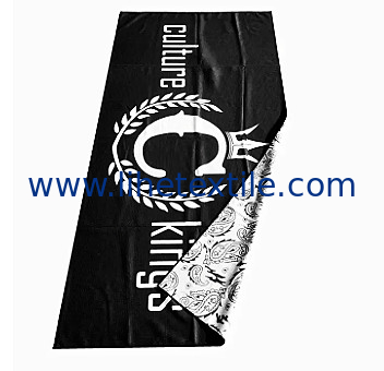 China wholesale extra large beach towel custom double side printed beach towel with logo microfiber suede beach towel