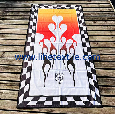 Wholesale microfiber suede fabric beach towel printed custom design double side beach towel with embroidery logo persona