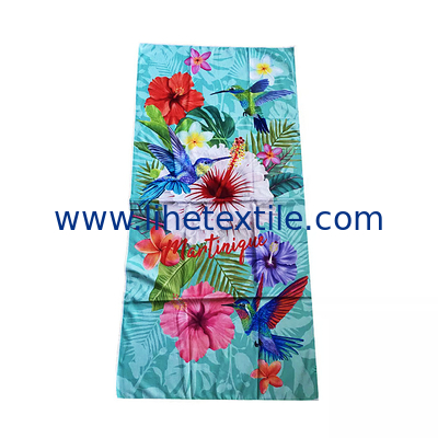 Hot selling microfiber beach towel with logo custom printed flower microfiber terry cloth beach towel