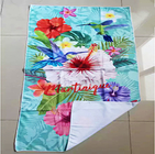 Hot selling microfiber beach towel with logo custom printed flower microfiber terry cloth beach towel