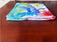 Hot selling microfiber beach towel with logo custom printed flower microfiber terry cloth beach towel