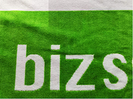 100% cotton beach towels velour custom design green and white stripe large over sized jacquard logo beach towel