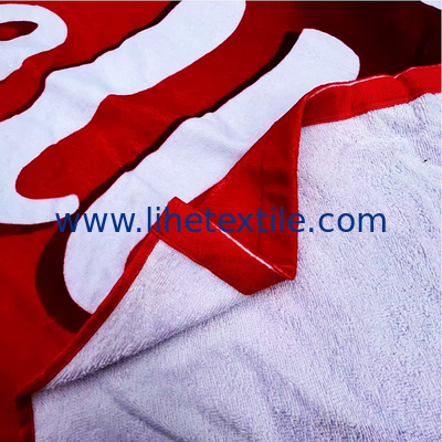 Factory price customized printing cotton terry beach towel cotton custom red beach towel with logo