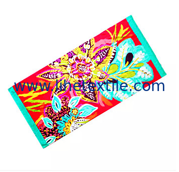 100 cotton customer logo flower design reactive printing Velour bath Beach Towel