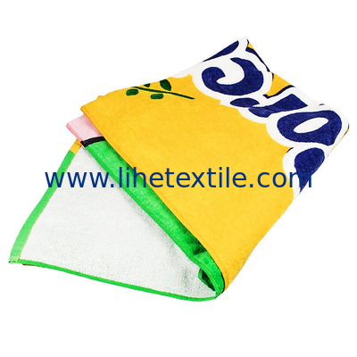 personalized custom print rectangle soft 100% cotton oversized beach towels extra large beach towel with logo