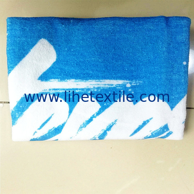 Factory OEM custom personalized logo reactive printed beach towels bath 100% cotton sublimation beach towels for sports