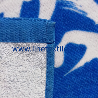 Hot selling high quality recycled blue custom  100% cotton thin organic cotton terry beach towel beach towel cotton prin