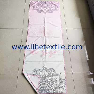 Custom High Quality Private Printed Logo Microfiber Ant Cloth Yoga Mat Towel beach towel with pocket