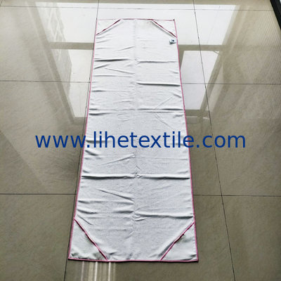 Custom High Quality Private Printed Logo Microfiber Ant Cloth Yoga Mat Towel beach towel with pocket