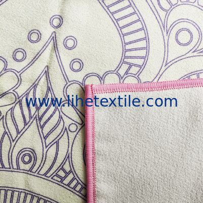 Custom High Quality Private Printed Logo Microfiber Ant Cloth Yoga Mat Towel beach towel with pocket