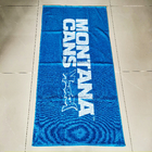 wholesale luxury 100% cotton blue beach towel custom big logo woven jacquard beach towel cotton terry beach towel